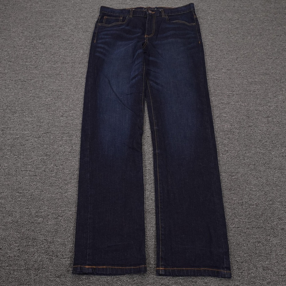Lucky Brand Classic Straight Jeans Youth 20 Blue Dark Wash Stretch Denim 32x31